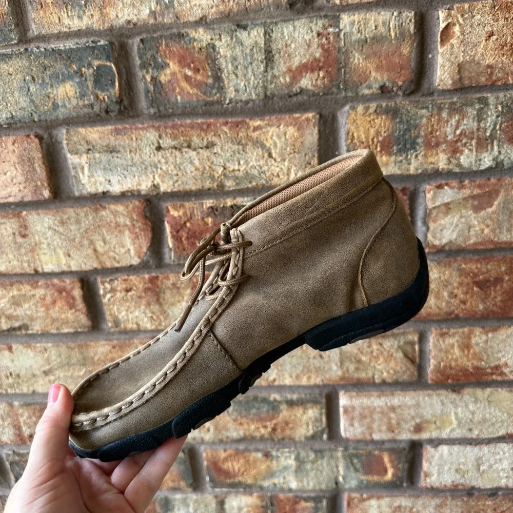 Twisted X Kids Driving Moc Shoes YDM0001 Brown Distressed Leather Size 4M